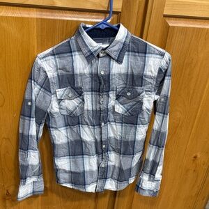 Children's Blue and White Checkered Button-Down Shirt